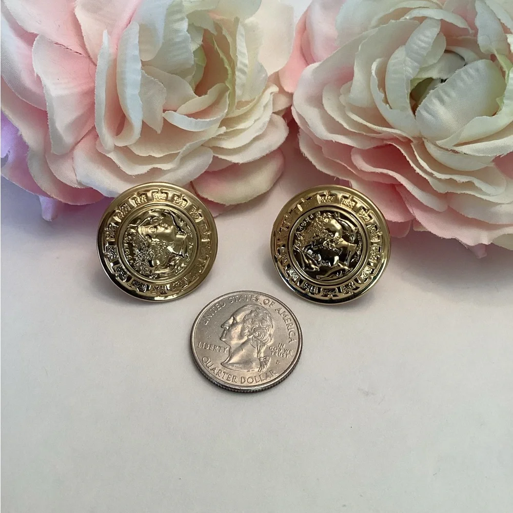 14k ROMAN STYLE EARRINGS - Picture 2 of 8